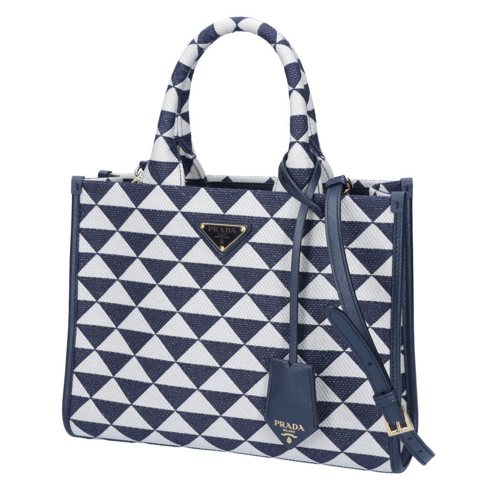 PRADA 2WAY Bag TRIANGOLO Symbol Embroidery Small Blue